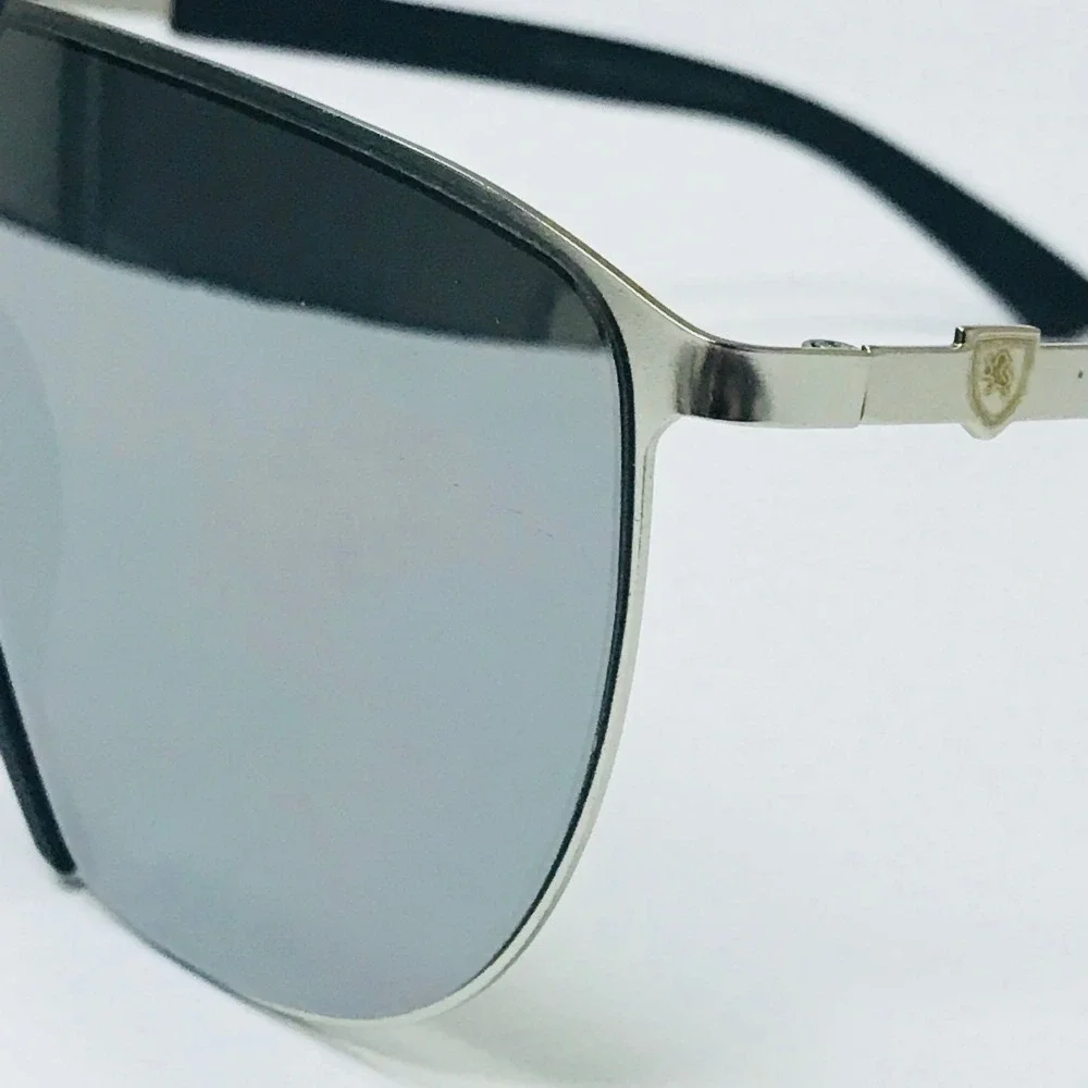 Shield Sunglasses Silver Mirrored Lens Semi Rimless Sporty Fashion Men Oversized